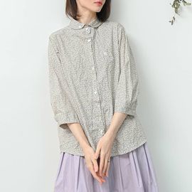 [Natural Garden] MADE N Yoru Pleated Flower Blouse_High-quality materials, lovely flower printing, signature products_ Made in KOREA